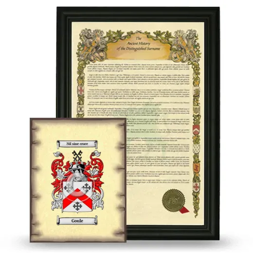 Goule Framed History and Coat of Arms Print - Black