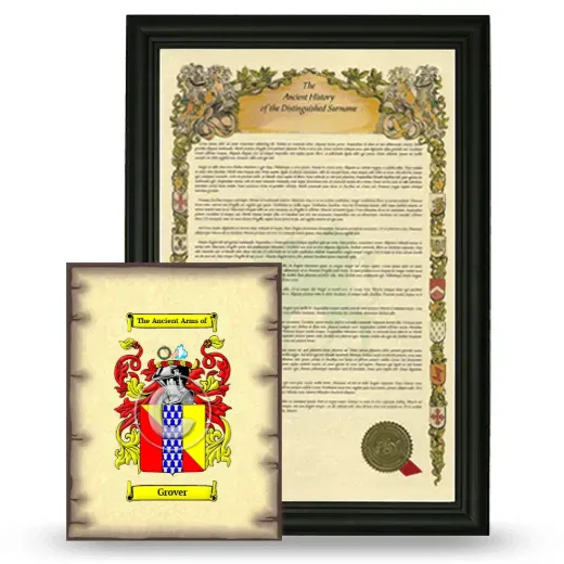 Grover Framed History and Coat of Arms Print - Black