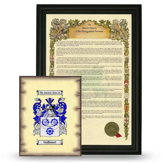 Guillemet Framed History and Coat of Arms Print - Black