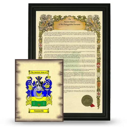 Guzzardo Framed History and Coat of Arms Print - Black