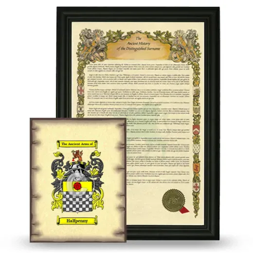Halfpenny Framed History and Coat of Arms Print - Black