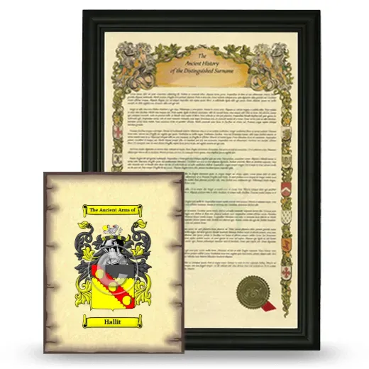 Hallit Framed History and Coat of Arms Print - Black