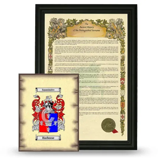 Harborne Framed History and Coat of Arms Print - Black