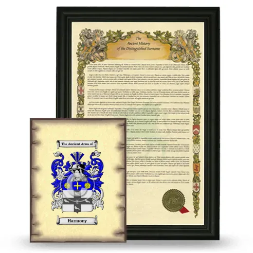 Harmony Framed History and Coat of Arms Print - Black