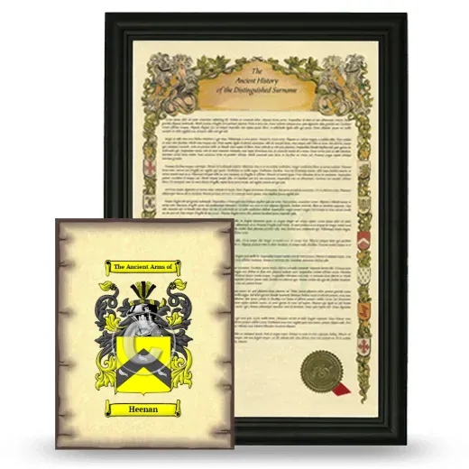 Heenan Framed History and Coat of Arms Print - Black