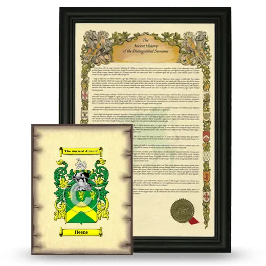 Heene Framed History and Coat of Arms Print - Black