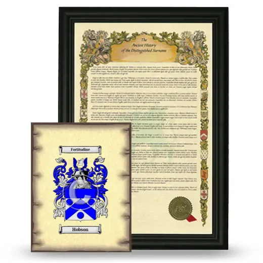 Hobson Framed History and Coat of Arms Print - Black