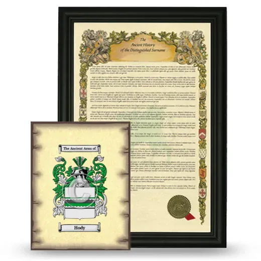 Hody Framed History and Coat of Arms Print - Black
