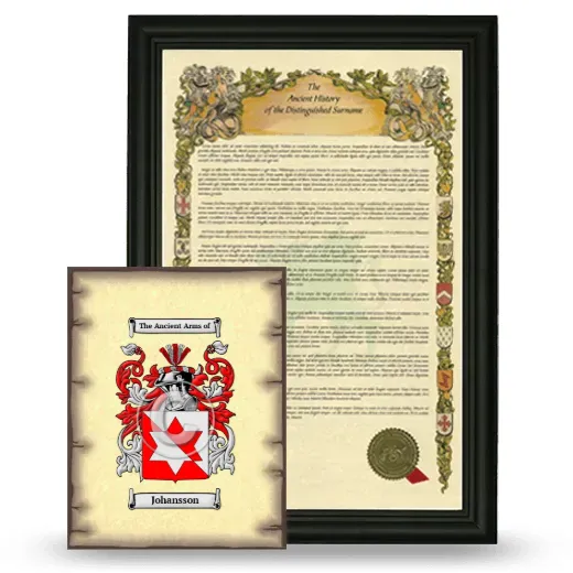 Johansson Framed History and Coat of Arms Print - Black