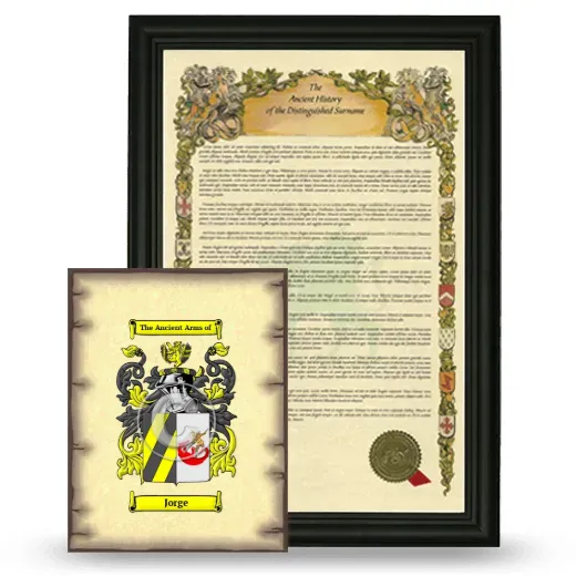 Jorge Framed History and Coat of Arms Print - Black