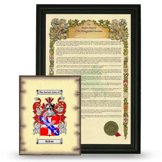 Kelcey Framed History and Coat of Arms Print - Black