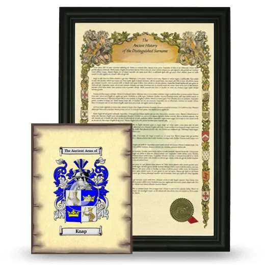 Knap Framed History and Coat of Arms Print - Black