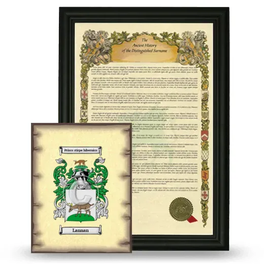Lannan Framed History and Coat of Arms Print - Black