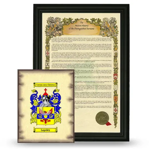 Lapsley Framed History and Coat of Arms Print - Black