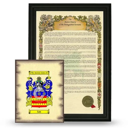Lax Framed History and Coat of Arms Print - Black