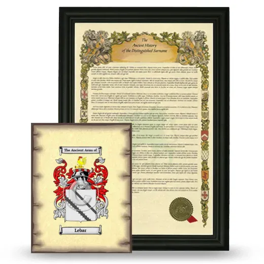 Lebar Framed History and Coat of Arms Print - Black
