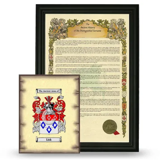 Lisk Framed History and Coat of Arms Print - Black