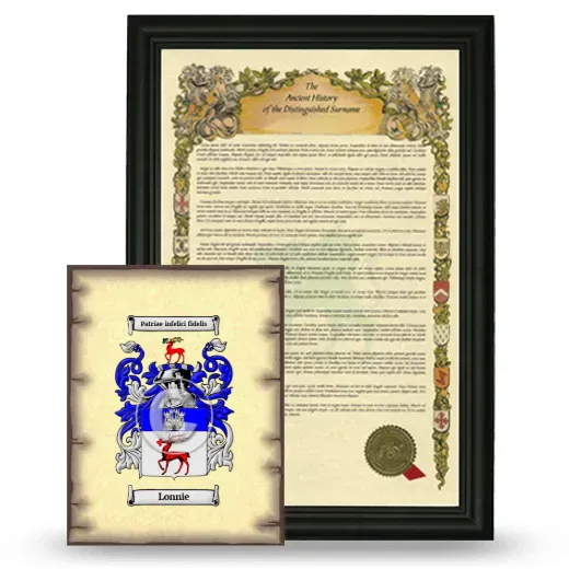 Lonnie Framed History and Coat of Arms Print - Black