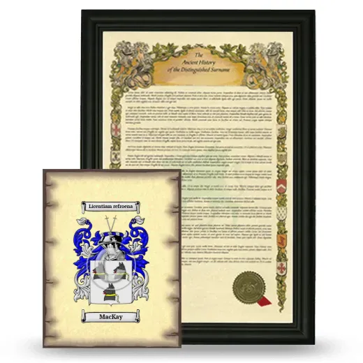 Mackay Framed History and Coat of Arms Print - Black