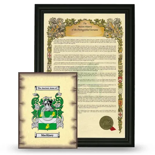 MacKiney Framed History and Coat of Arms Print - Black
