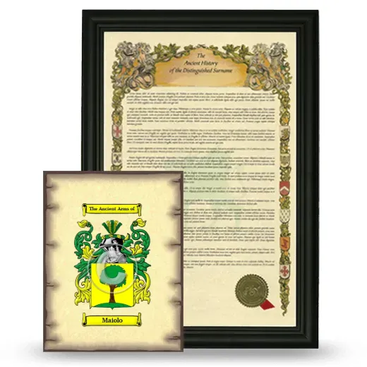 Maiolo Framed History and Coat of Arms Print - Black