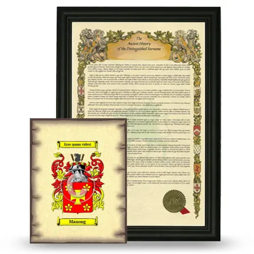 Manong Framed History and Coat of Arms Print - Black