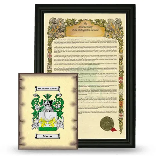 Massar Framed History and Coat of Arms Print - Black