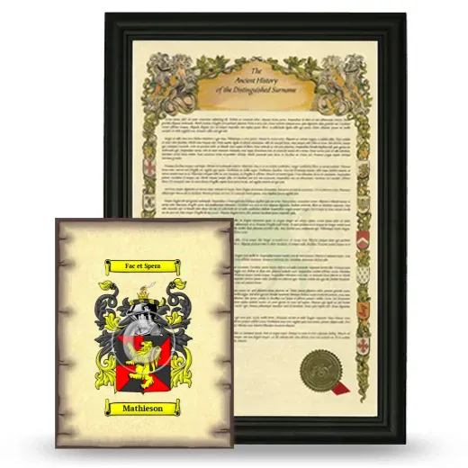 Mathieson Framed History and Coat of Arms Print - Black