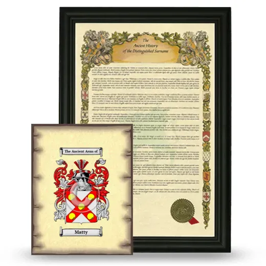 Matty Framed History and Coat of Arms Print - Black
