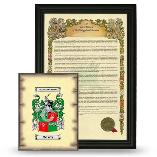 McCorry Framed History and Coat of Arms Print - Black