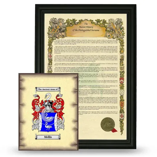 Mellis Framed History and Coat of Arms Print - Black