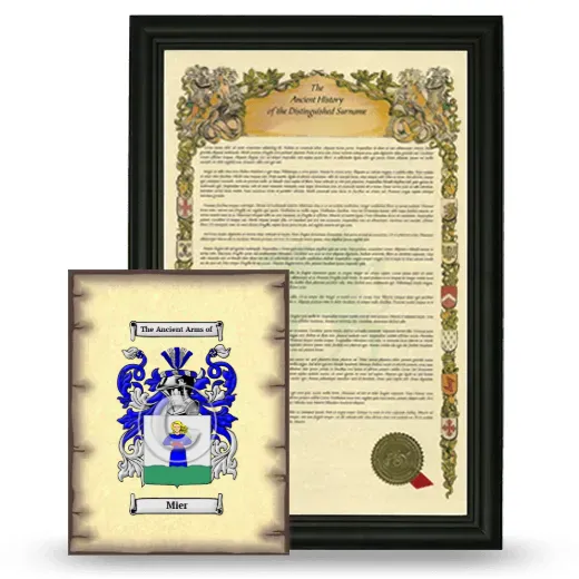 Mier Framed History and Coat of Arms Print - Black