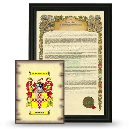 Mormon Framed History and Coat of Arms Print - Black