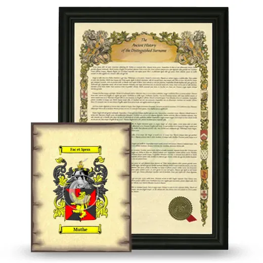 Muthe Framed History and Coat of Arms Print - Black