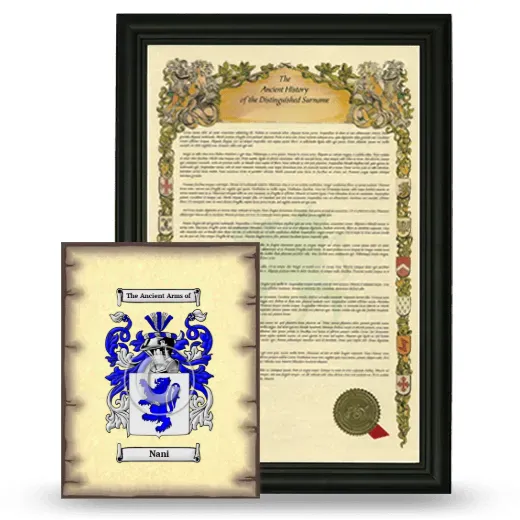 Nani Framed History and Coat of Arms Print - Black
