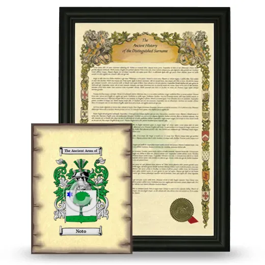 Noto Framed History and Coat of Arms Print - Black
