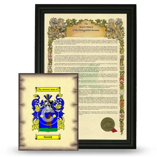 Novick Framed History and Coat of Arms Print - Black