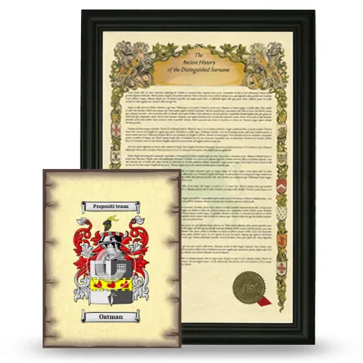 Oatman Framed History and Coat of Arms Print - Black