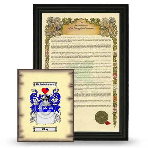 Okay Framed History and Coat of Arms Print - Black