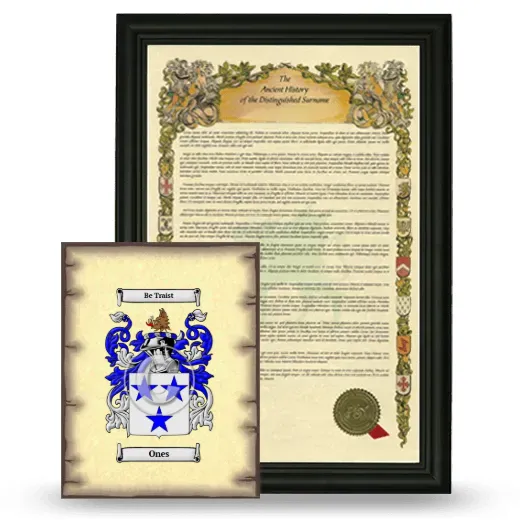 Ones Framed History and Coat of Arms Print - Black