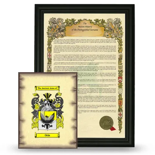 Oria Framed History and Coat of Arms Print - Black
