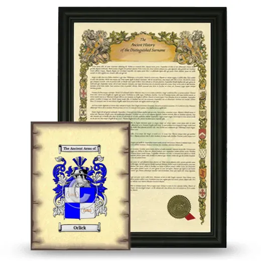 Orlick Framed History and Coat of Arms Print - Black