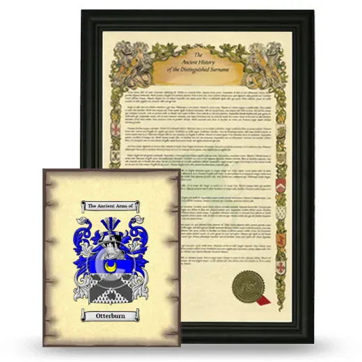 Otterburn Framed History and Coat of Arms Print - Black