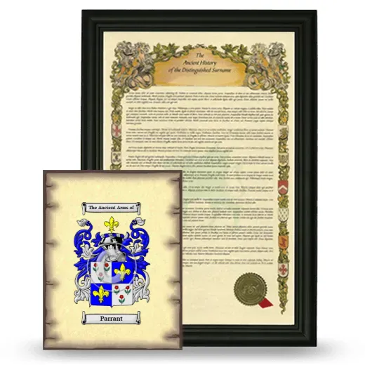 Parrant Framed History and Coat of Arms Print - Black
