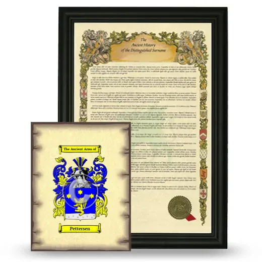 Pettersen Framed History and Coat of Arms Print - Black