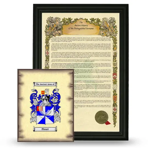 Picart Framed History and Coat of Arms Print - Black