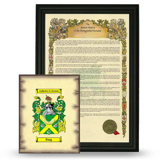 Poog Framed History and Coat of Arms Print - Black