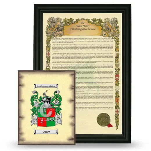Query Framed History and Coat of Arms Print - Black