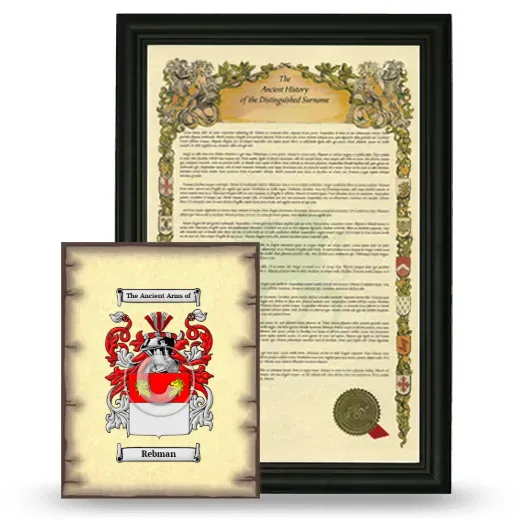 Rebman Framed History and Coat of Arms Print - Black