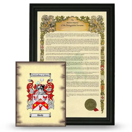 Riedy Framed History and Coat of Arms Print - Black
